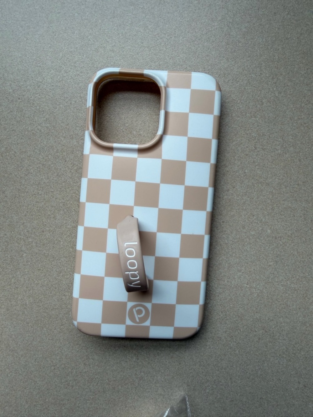 iPhone pro max 14 Loopy Case Checkerboard Phone Case with Loop Grip